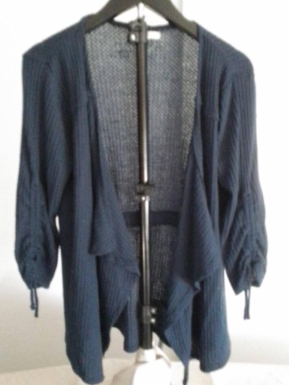 Navy Open-Front Knit Women’s Cardigan Sweater